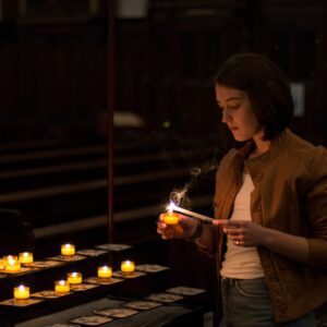 Photo Leather candle