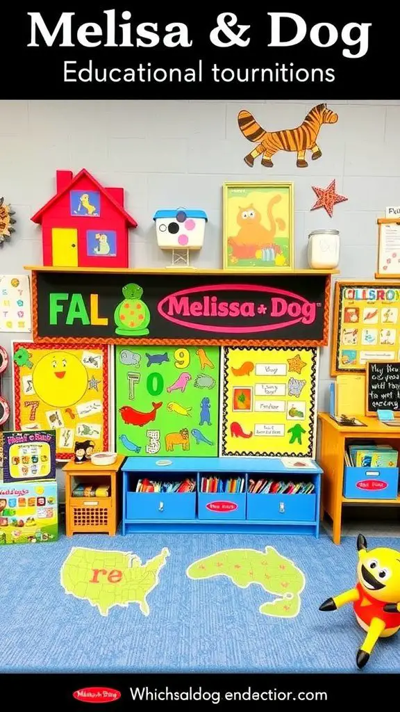 Colorful classroom decor featuring Melissa & Doug products