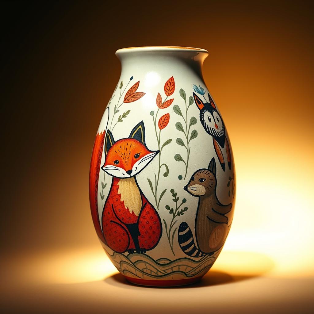 animal-inspired pottery painting