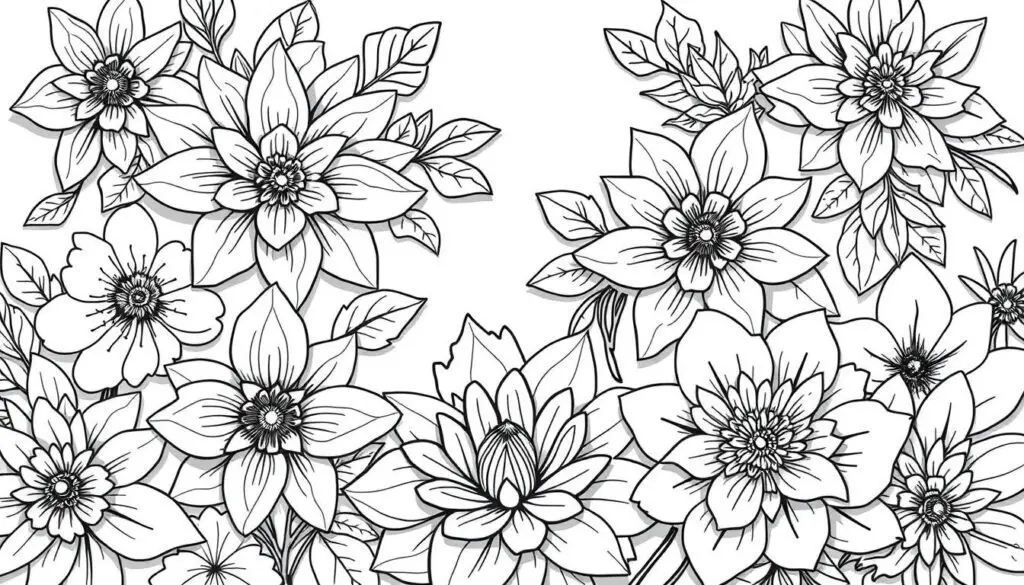 detailed flower coloring pages