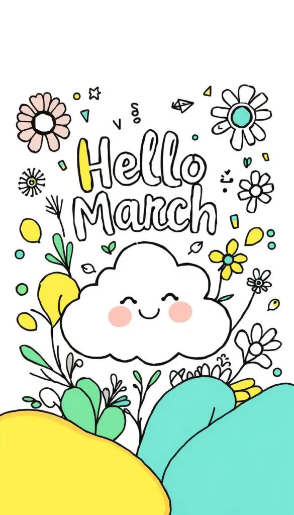 hello march coloring pages