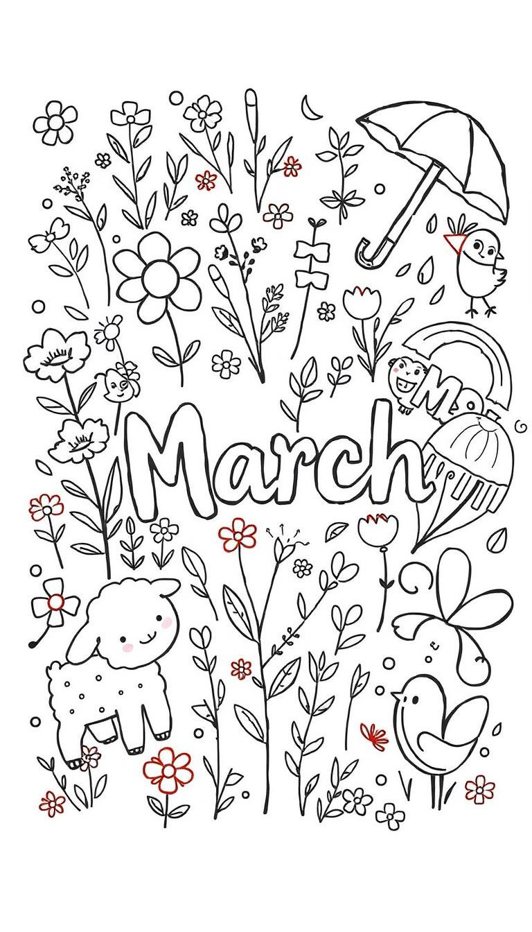 march coloring pages