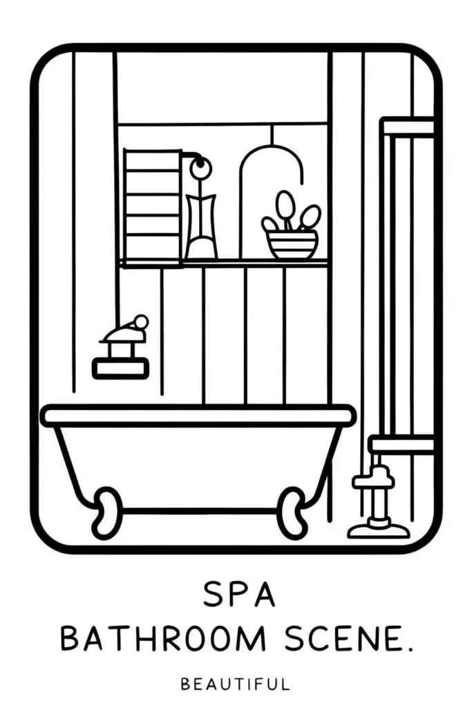 spa bathroom coloring pages