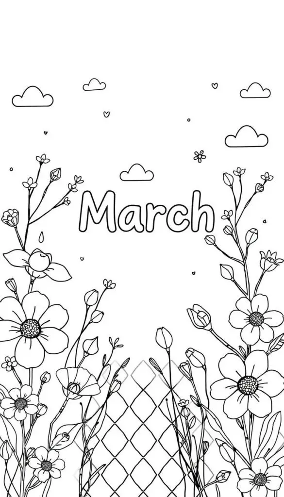 spring march coloring pages
