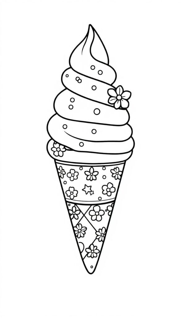 Cute Soft Serve Ice Cream Cone For Kids