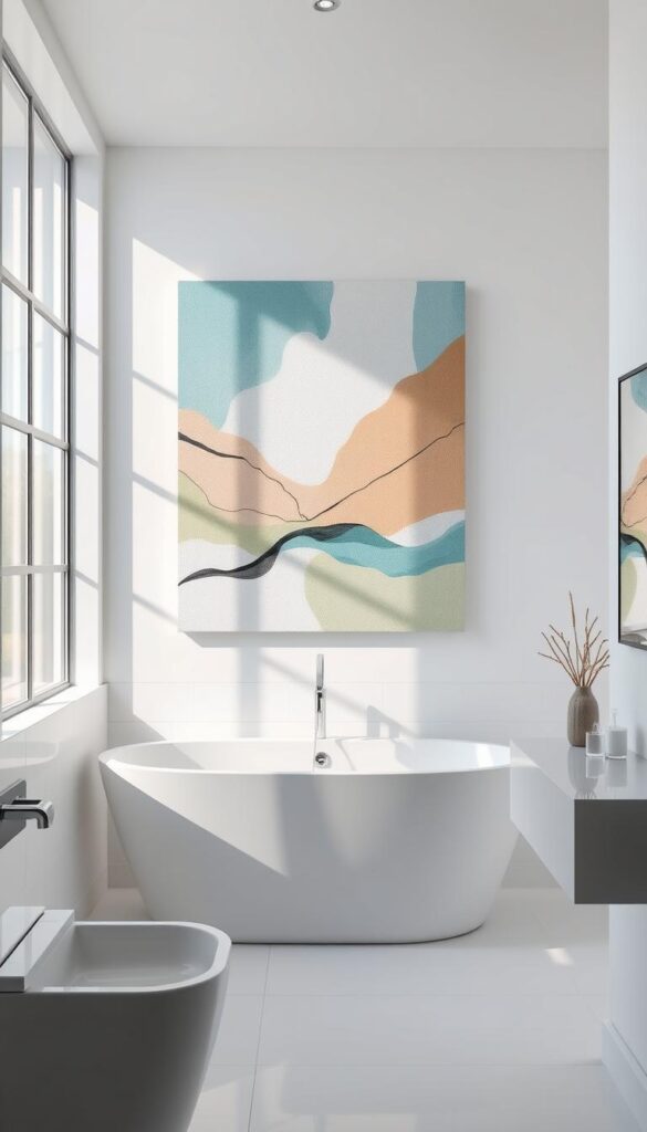 abstract bathroom wall art