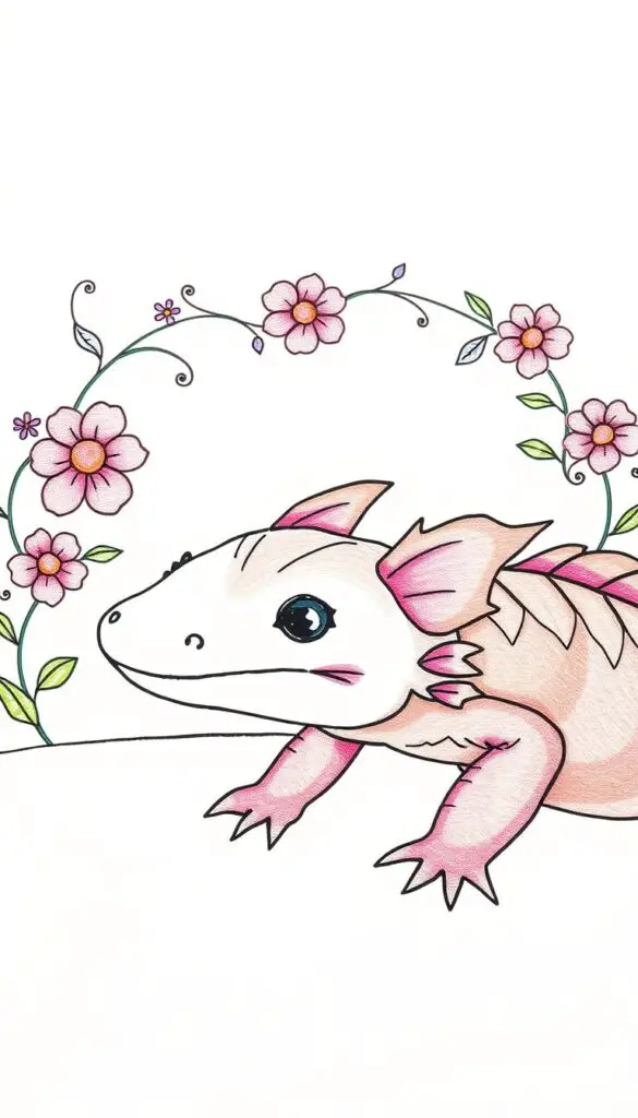 axolotl coloring page