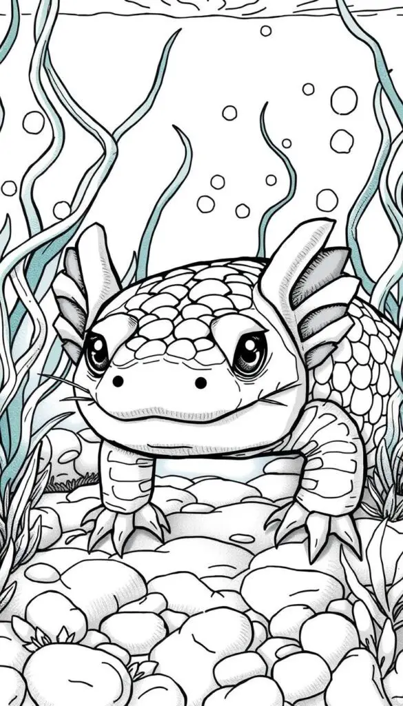 axolotl coloring sheet