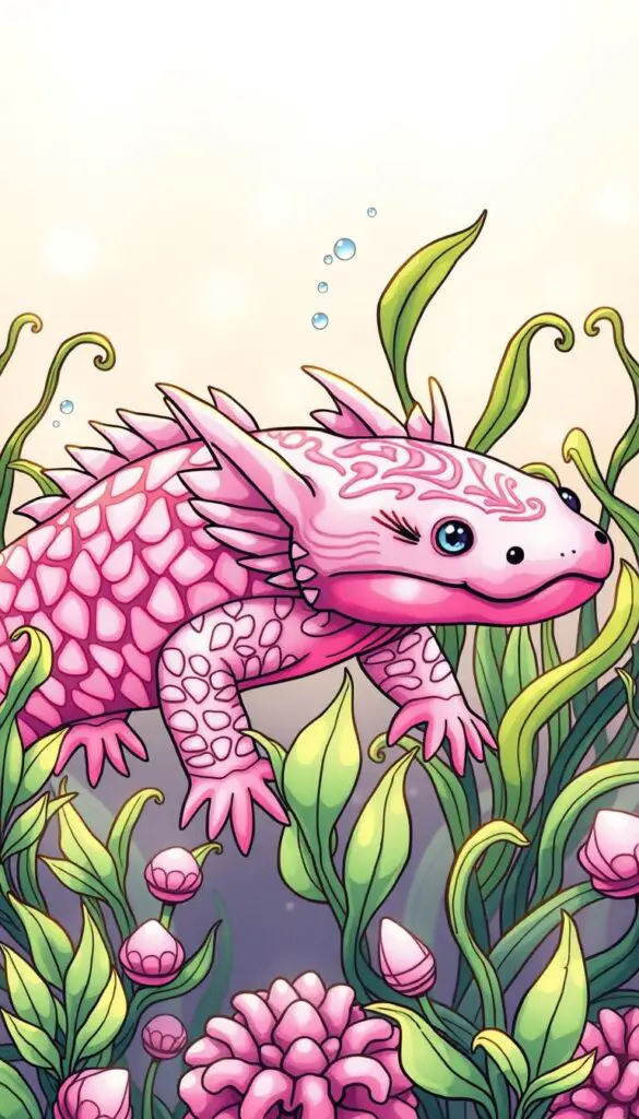 axolotl coloring sheet