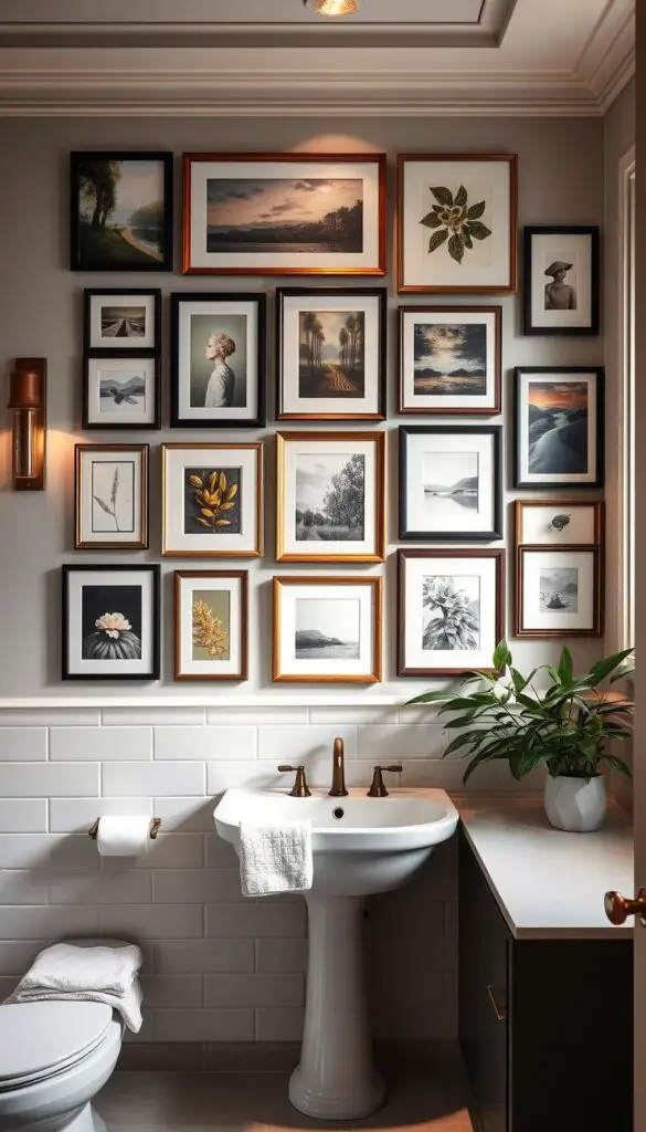 bathroom gallery wall