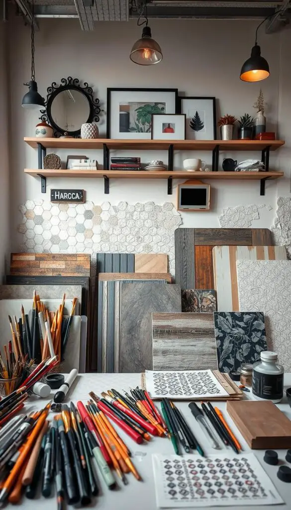 bathroom wall art materials