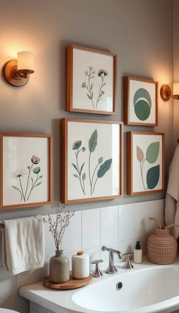 budget-friendly bathroom wall art