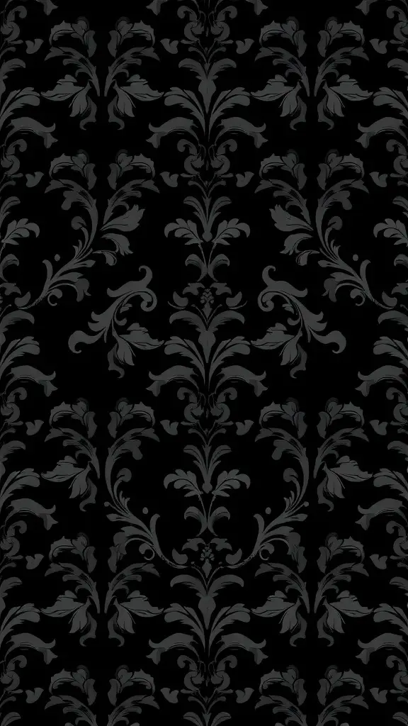 Classic black damask wallpaper pattern
