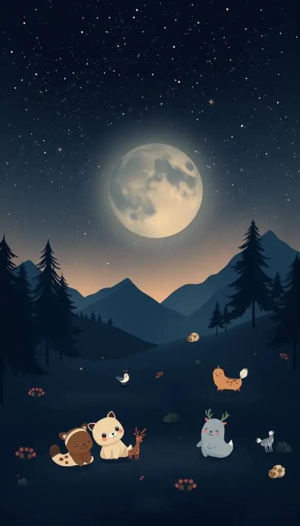 cute cartoon wallpapers dark mode