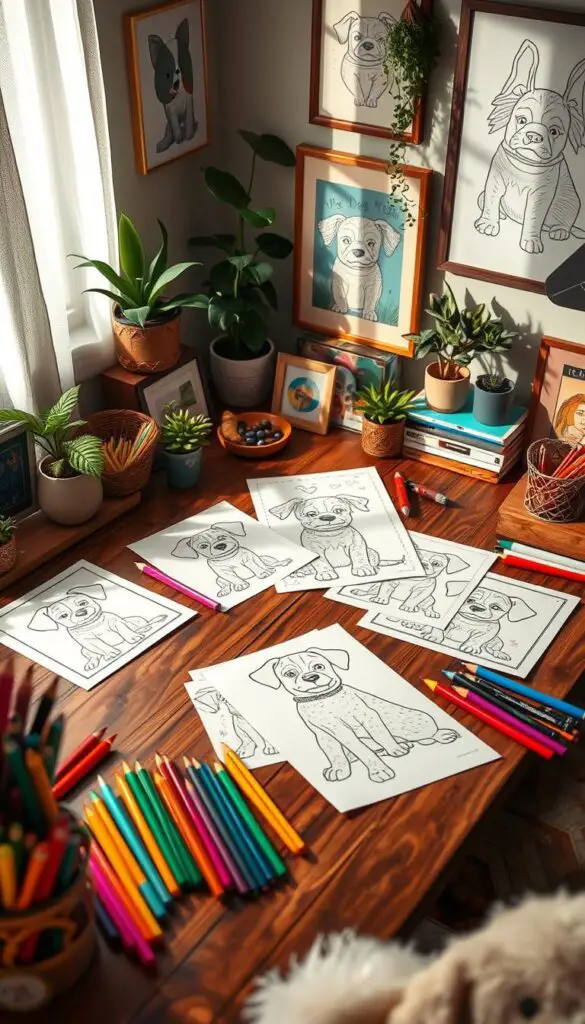 display ideas for downloaded coloring pages