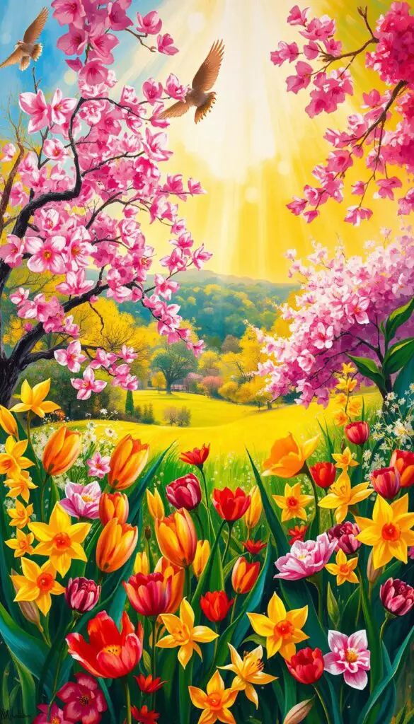 dynamic spring bloom art