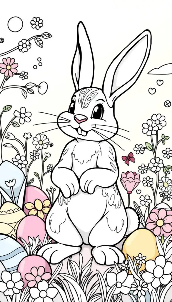 easter bunny coloring pages for kids