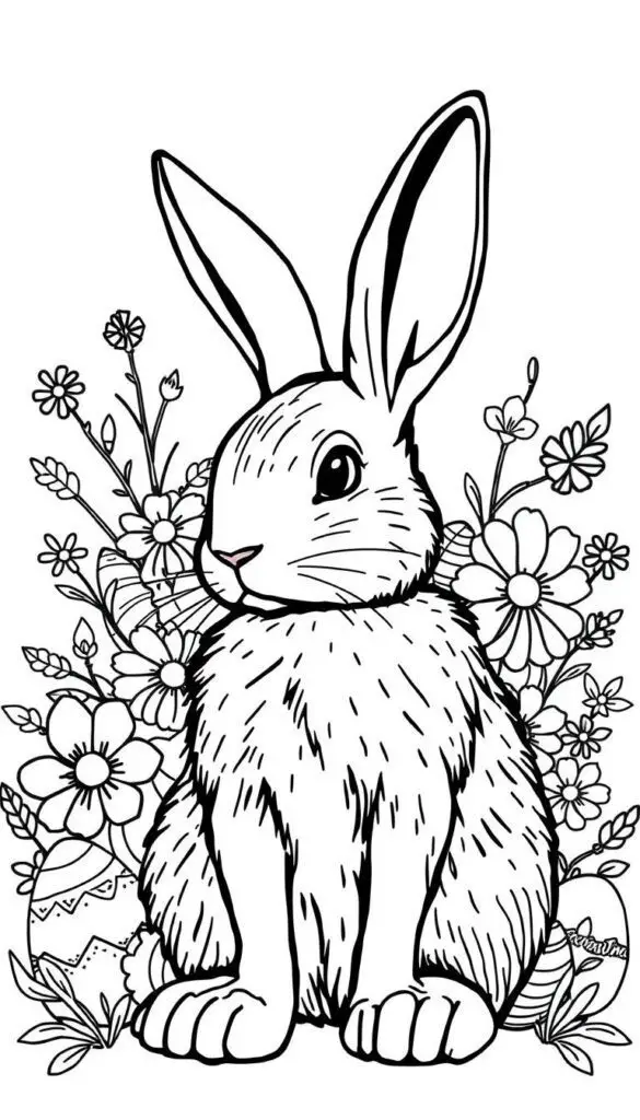 easter bunny coloring pages with seasonal themes