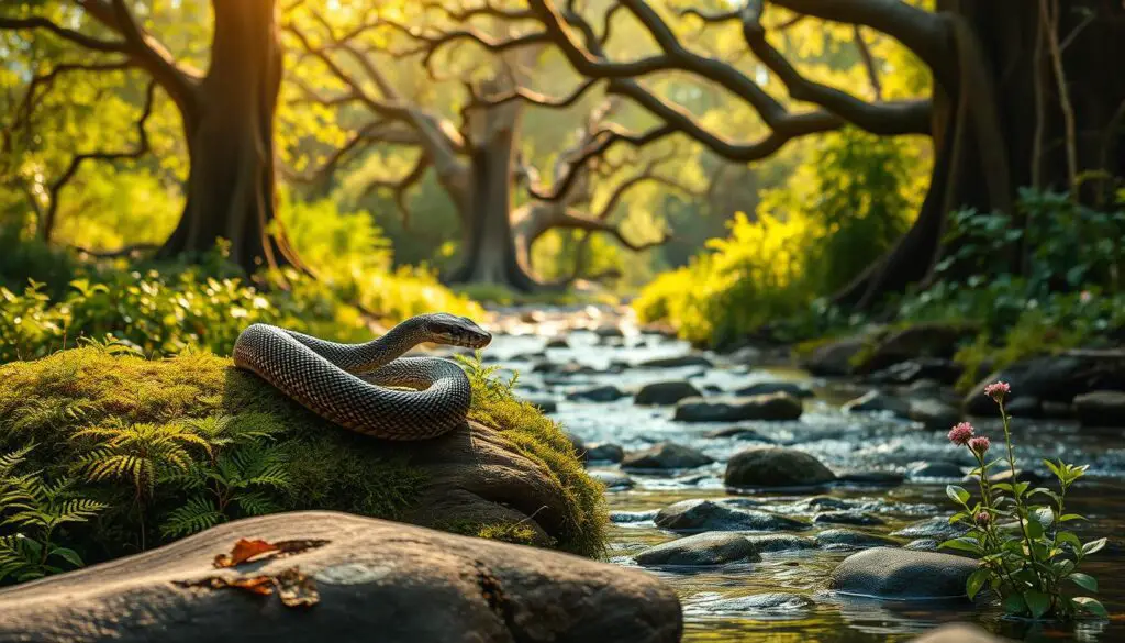 environmental elements in snake artwork