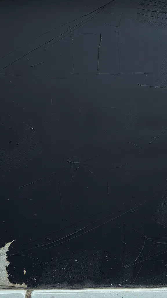 A textured black wall with scratches and imperfections.