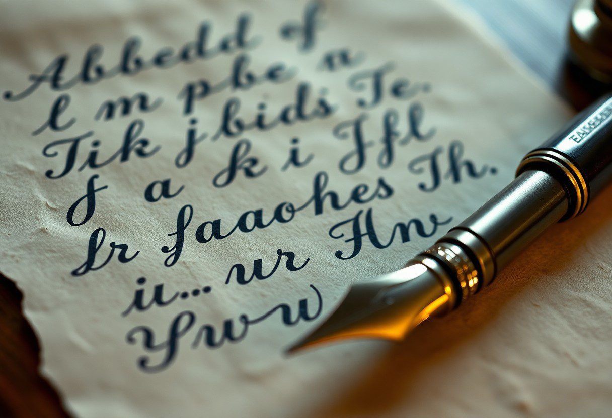 write the alphabet in cursive