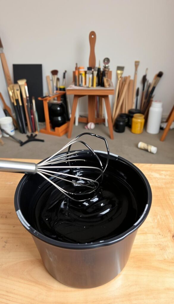 mixing black paint