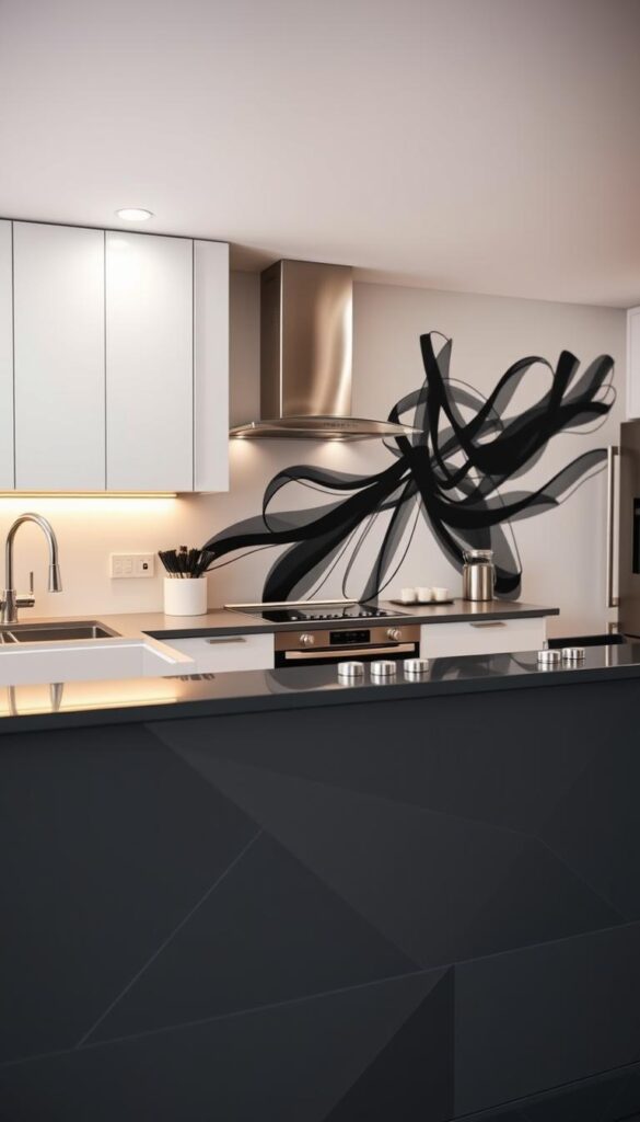modern kitchen mural