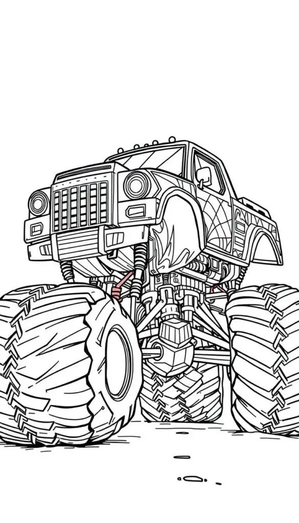 monster truck coloring page