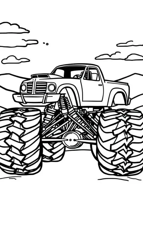 monster truck coloring page