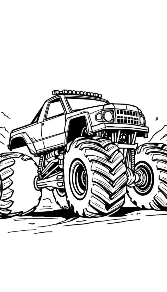 monster truck coloring page