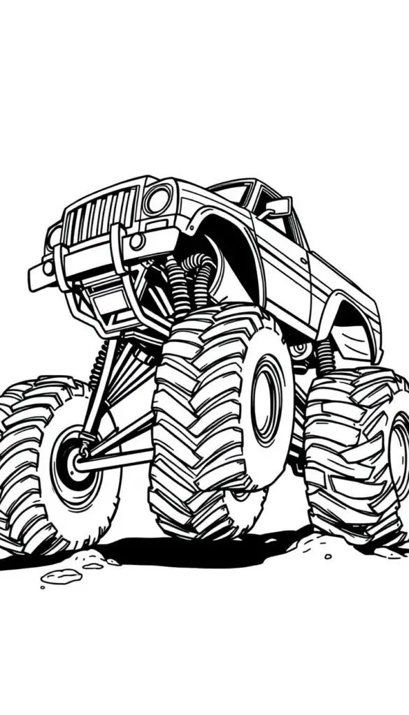 monster truck coloring page