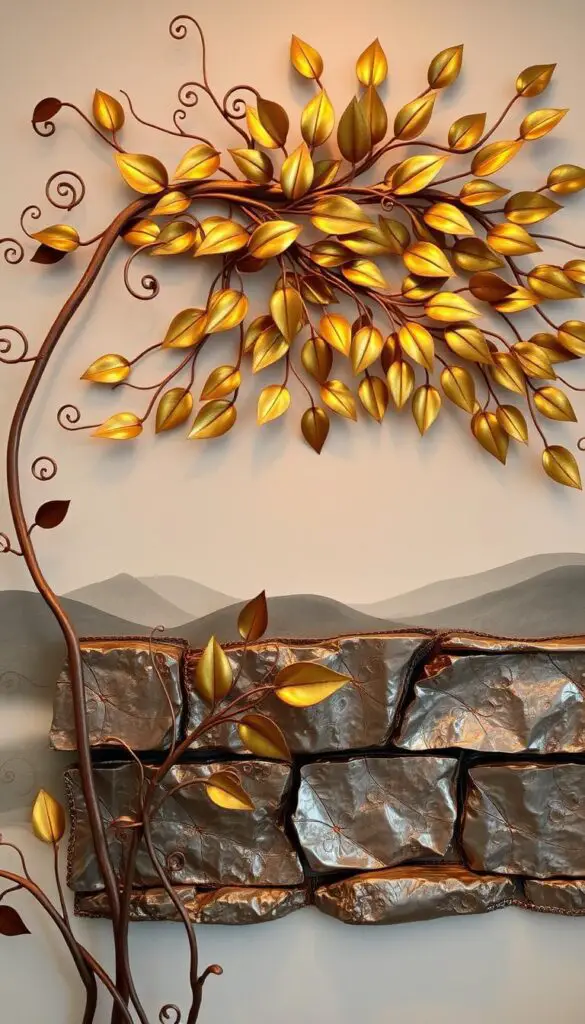 nature-inspired metal wall art