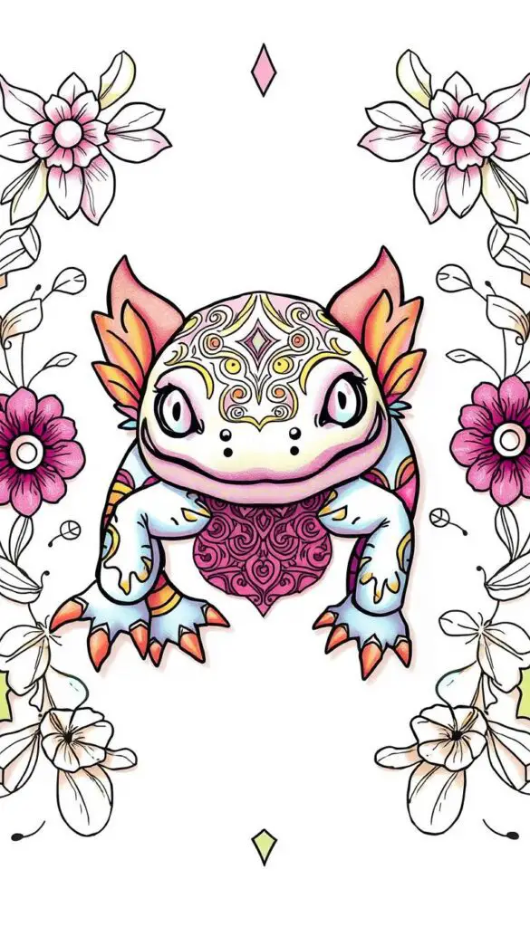 printable axolotl coloring sheet