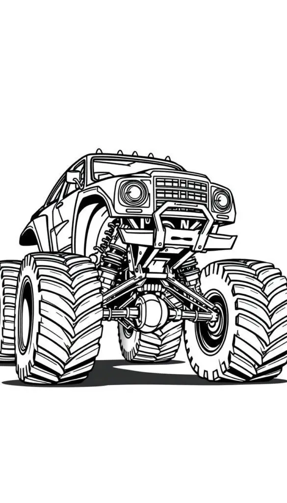 realistic monster truck coloring pages