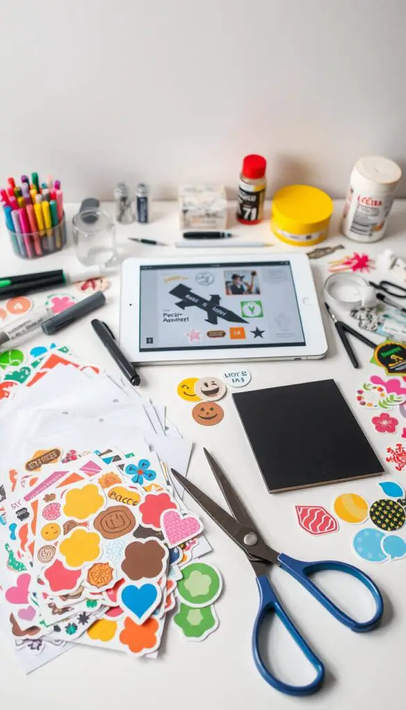 sticker tools and materials