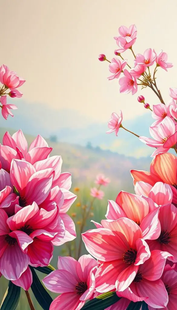 vibrant acrylic techniques for blossoms