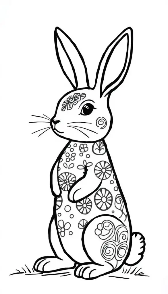 vintage easter bunny coloring pages