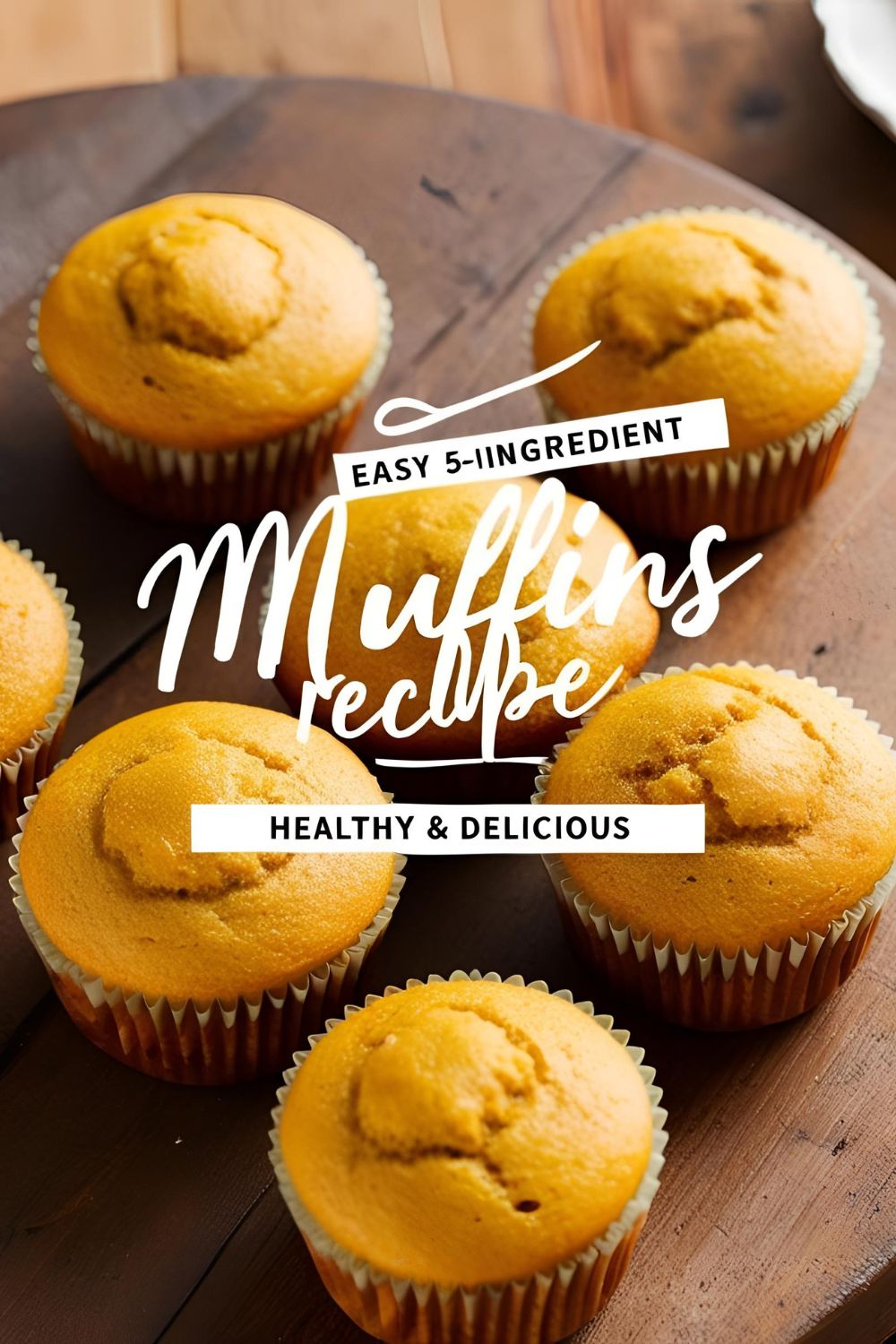 A stack of freshly baked 5-ingredient muffins made with oats, bananas, and peanut butter, perfect for a healthy, easy breakfast.