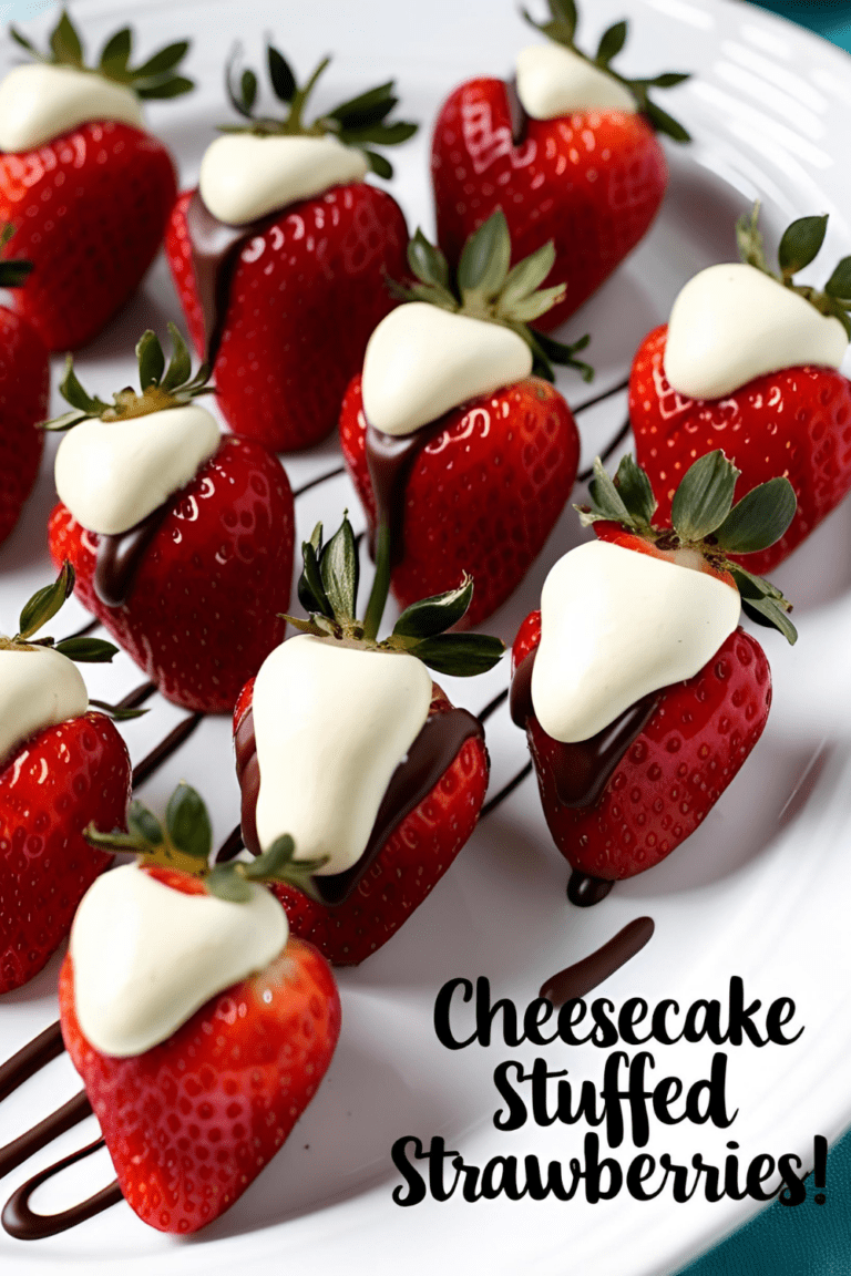 Cheesecake stuffed strawberries topped with graham cracker crumbs, ready to serve for dessert.