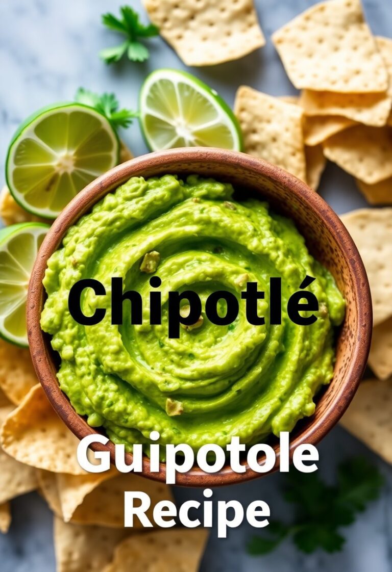 Delicious homemade Chipotle guacamole in a bowl surrounded by tortilla chips and lime slices.