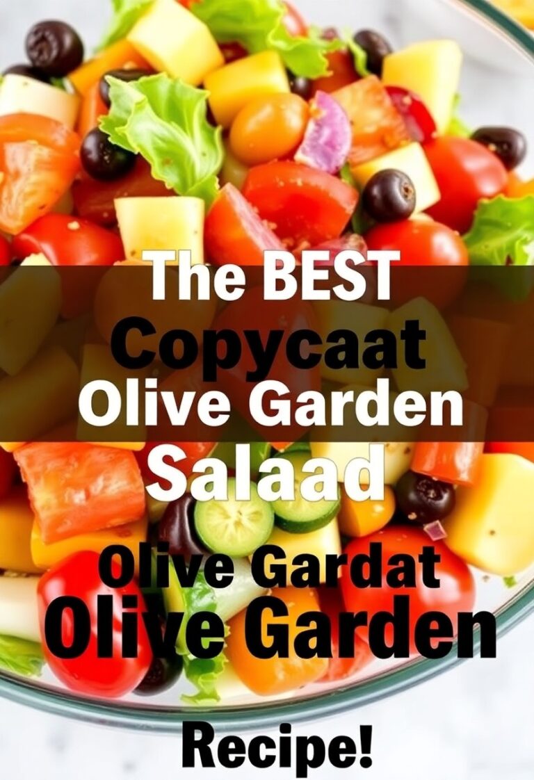 Close-up of fresh homemade Olive Garden-style salad with dressing drizzle.