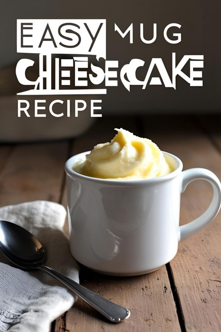 A delicious and quick mug cheesecake topped with berries, perfect for a fast dessert fix without the oven.