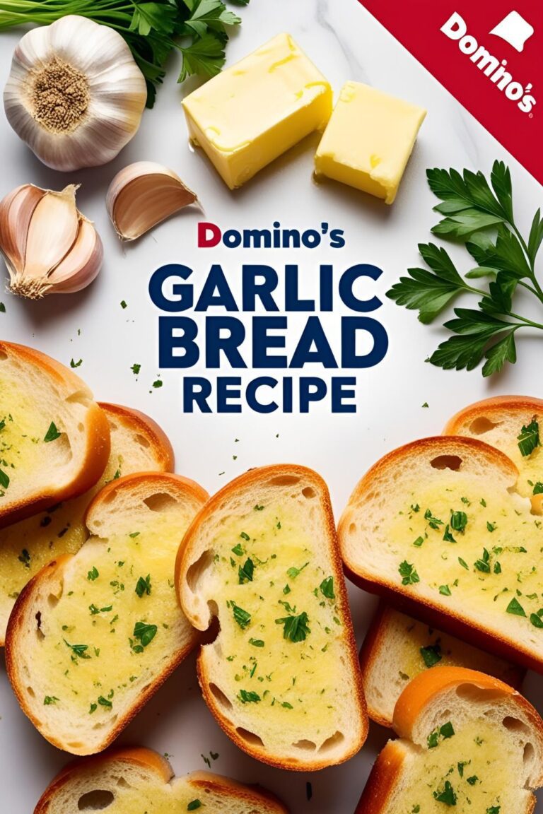 Freshly baked homemade Domino's garlic bread sliced and ready to serve.​
