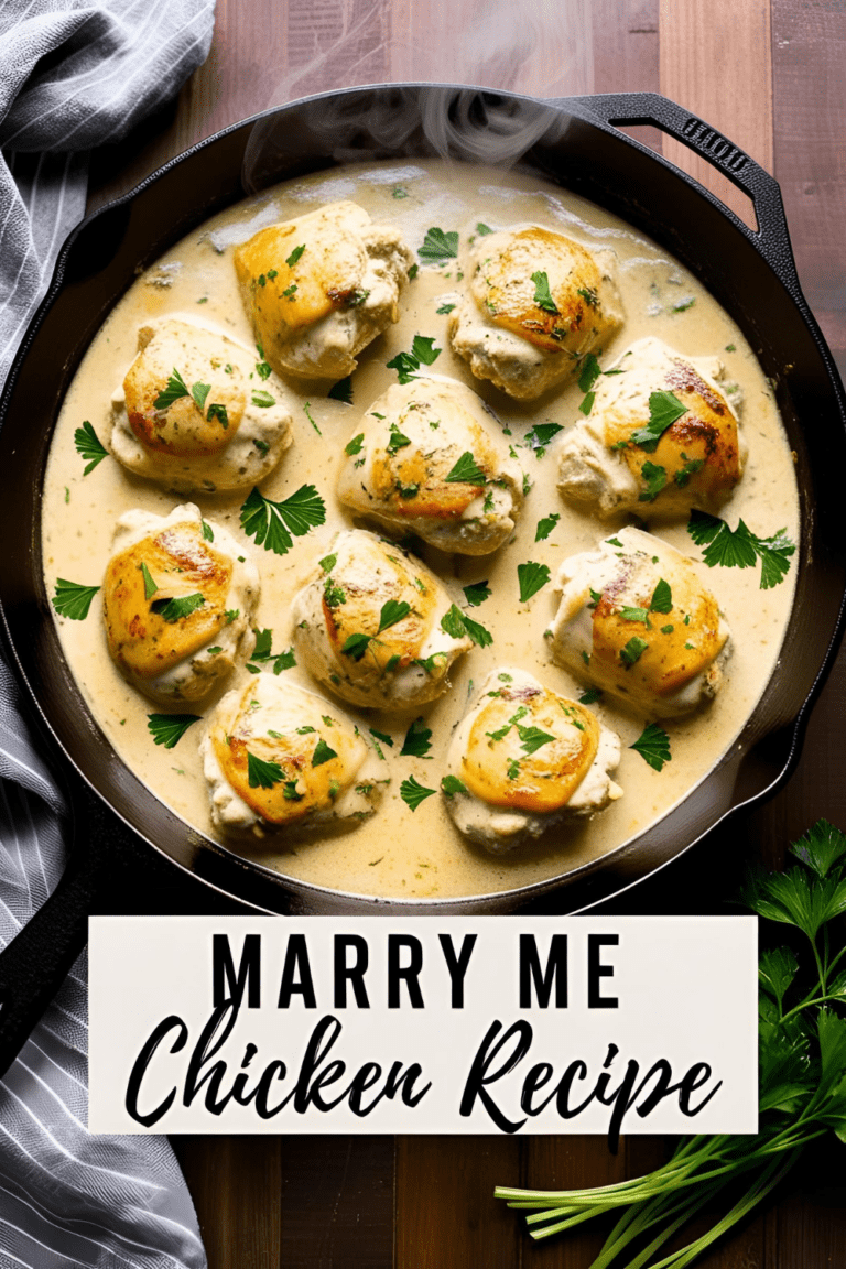 This Marry Me Chicken recipe is so rich, creamy, and flavorful it’s gone viral! Perfect for easy date night dinners, TikTok recipes, creamy chicken recipes, one-skillet meals, and romantic comfort food. It’s fast, foolproof, and will have everyone asking for seconds