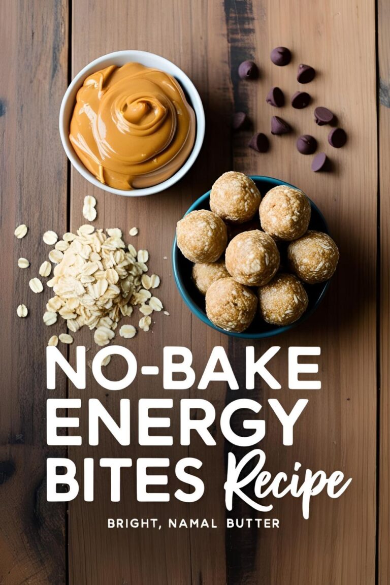 Healthy no-bake energy bites in a bowl with oats, peanut butter, and chocolate chips on the side.