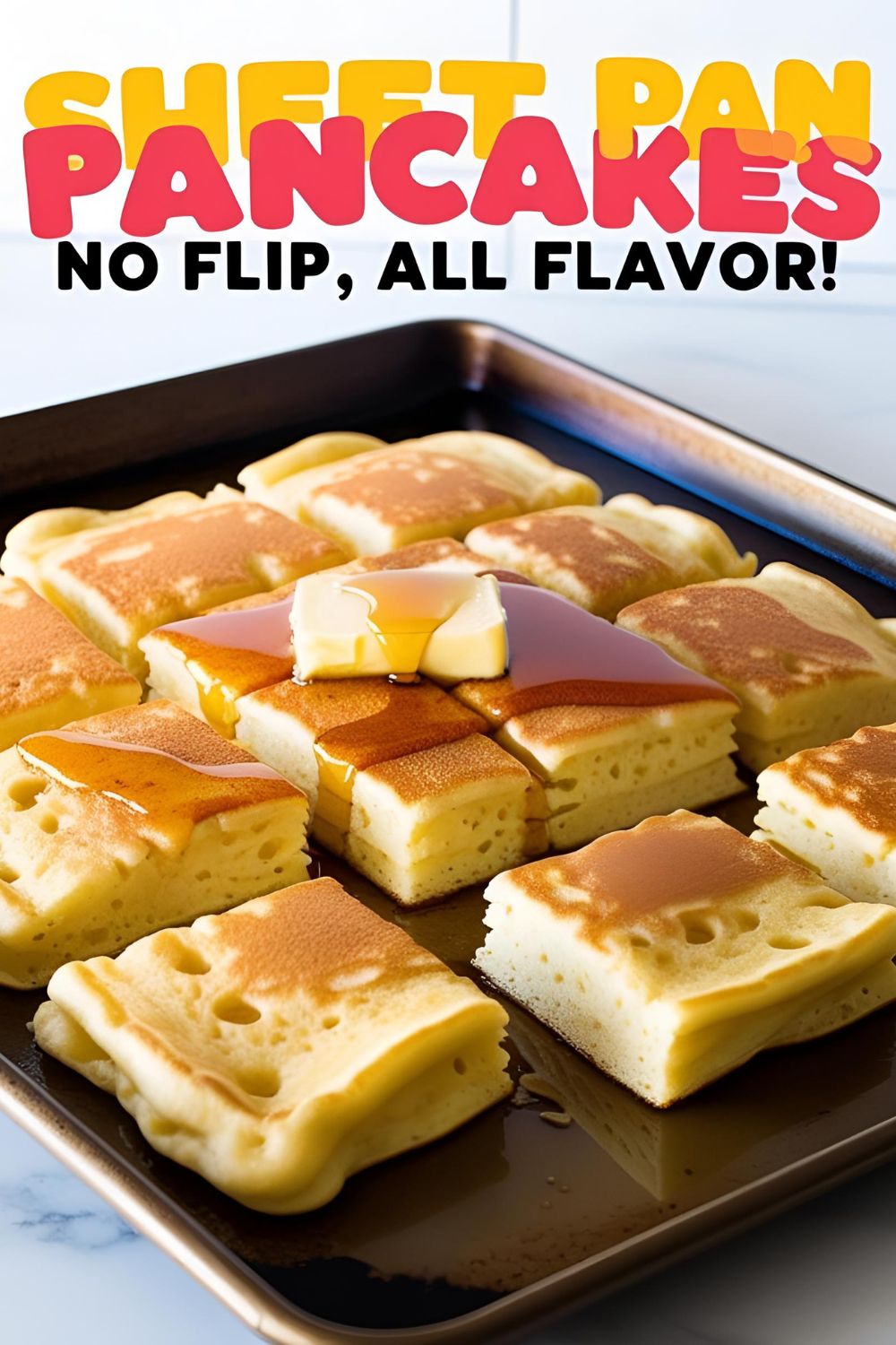 Golden fluffy sheet pan pancakes recipe – easy oven-baked breakfast for the whole family