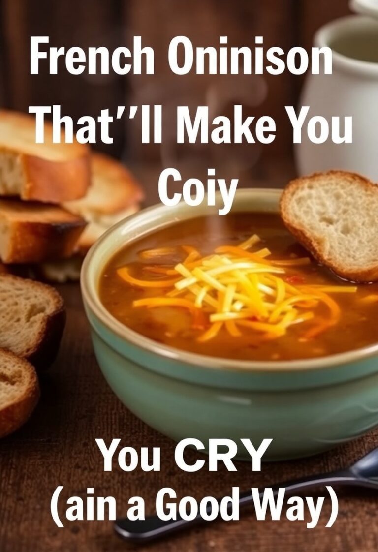 Bowl of French onion soup topped with bubbly melted cheese and crusty bread