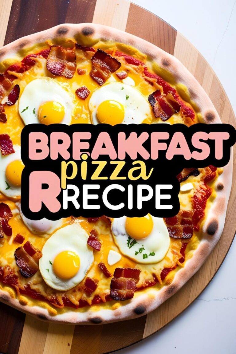 Cheesy bacon and egg breakfast pizza recipe perfect for weekend brunches and easy morning meals