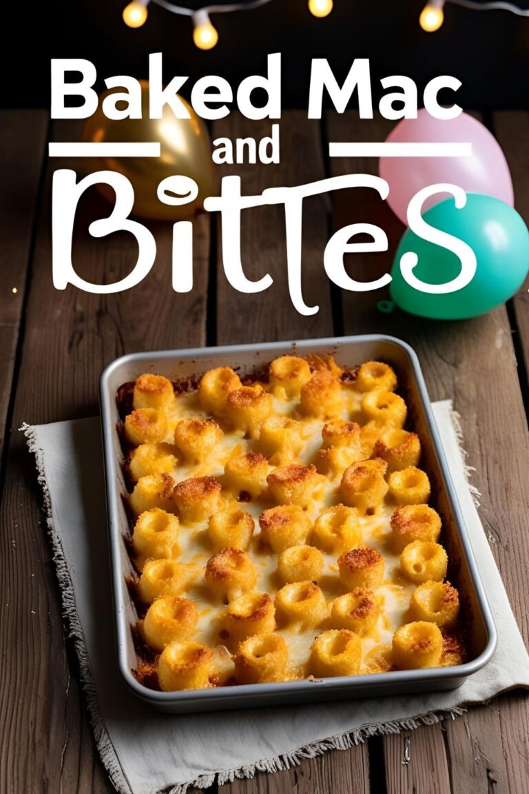 A tray of golden baked mac and cheese bites perfect for party snacks or comfort food cravings