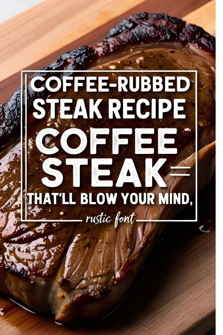 Grilled coffee-rubbed steak sliced and ready to serve on a rustic wooden board